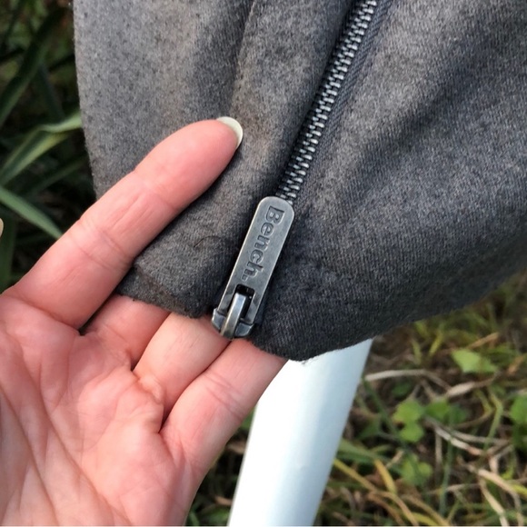 Bench brand Jacket-M-Charcoal-ZipUp-Higher Neck-Longer Length-Fitted-Lightweight - Picture 6 of 16